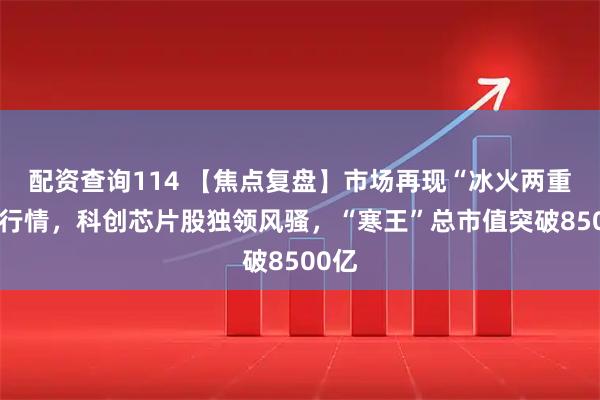 配资查询114 【焦点复盘】市场再现“冰火两重天”行情，科创芯片股独领风骚，“寒王”总市值突破8500亿